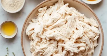 Delicious 2 ingredient vegan chicken cooked and ready to serve