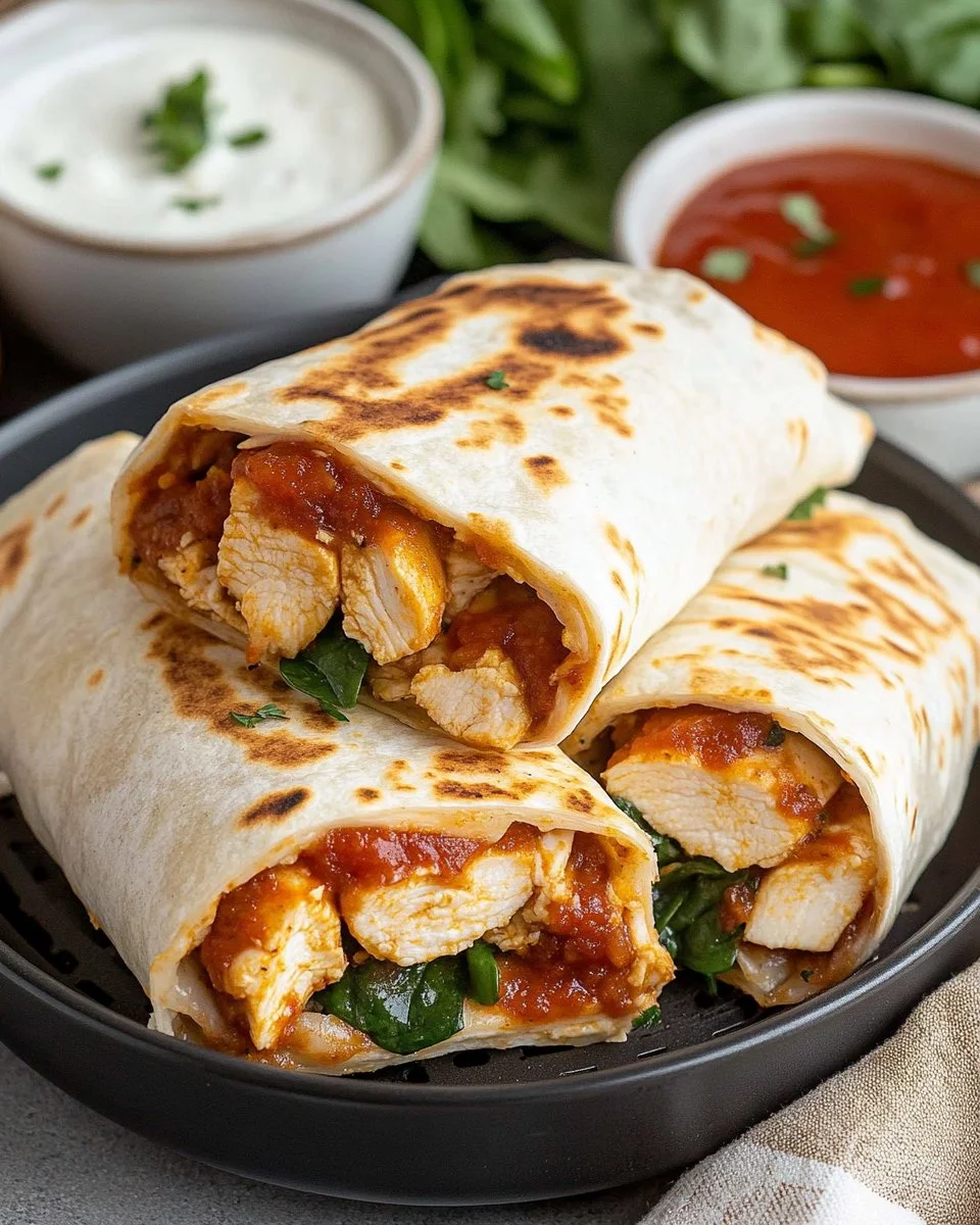 Air Fryer Chicken & Mozzarella Wraps