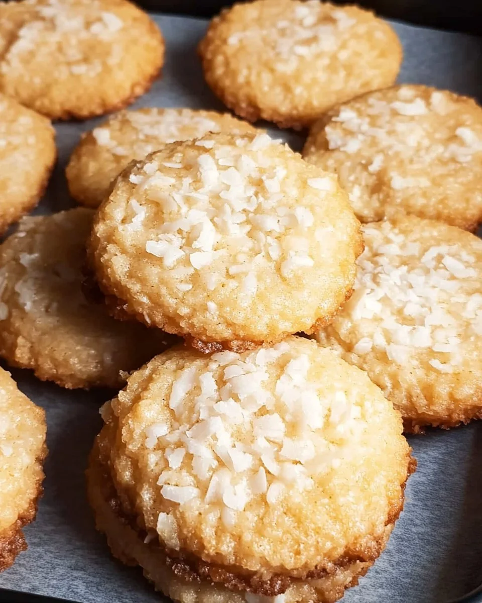 Plate of chewy coconut cookies ready to enjoy.