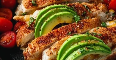 Delicious Chicken Avocado Melt sandwich with melted cheese and fresh avocado