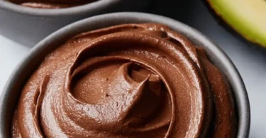 Chocolate mousse made with avocado and banana for a creamy, healthy dessert