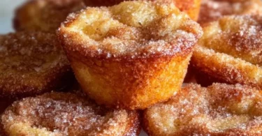 Delicious cinnamon sugar French toast muffins on a plate.