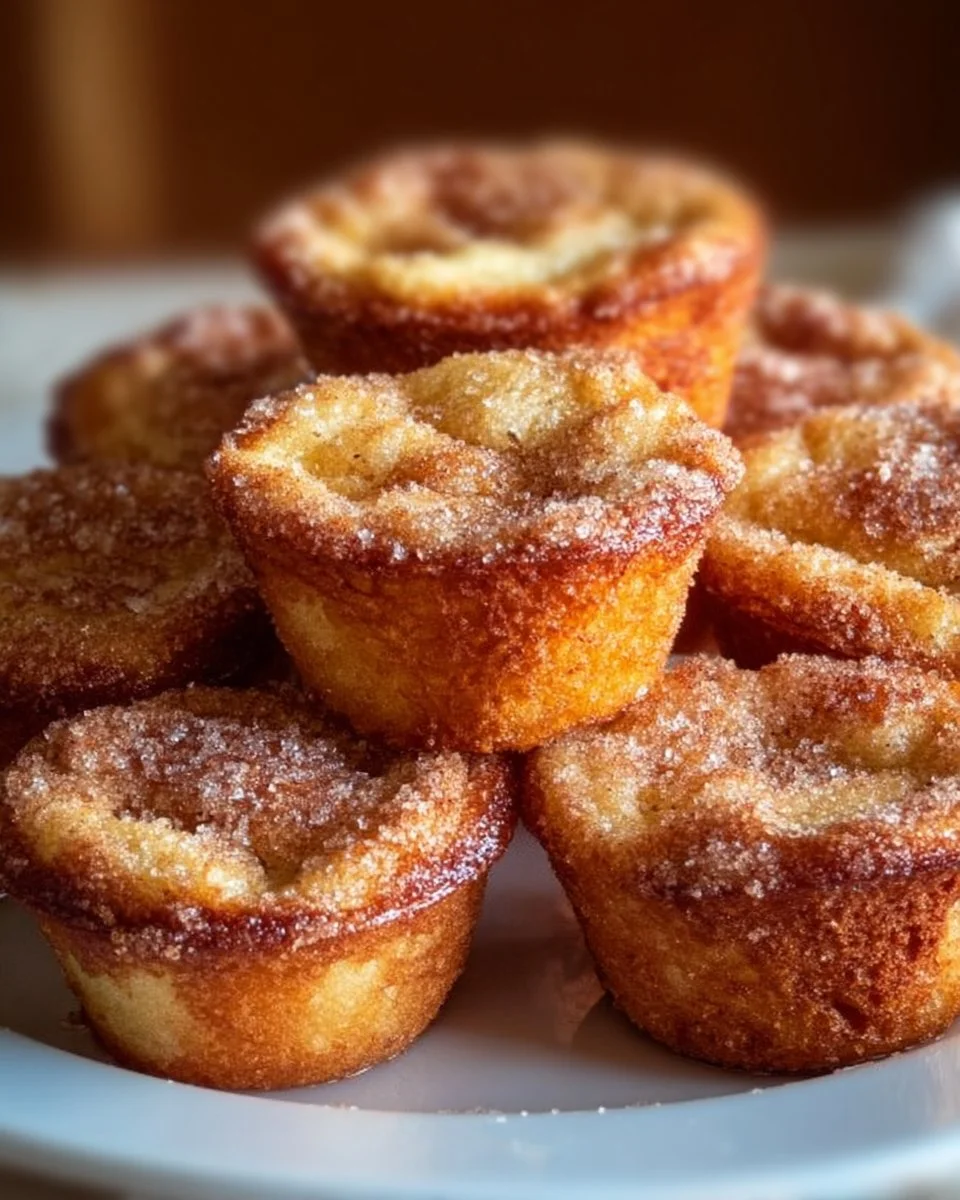 Delicious cinnamon sugar French toast muffins on a plate.