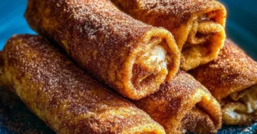 Delicious Cinnamon Sugar French Toast Roll-Ups plated and ready to eat