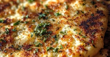 Homemade cottage cheese flatbread served with fresh herbs and toppings.