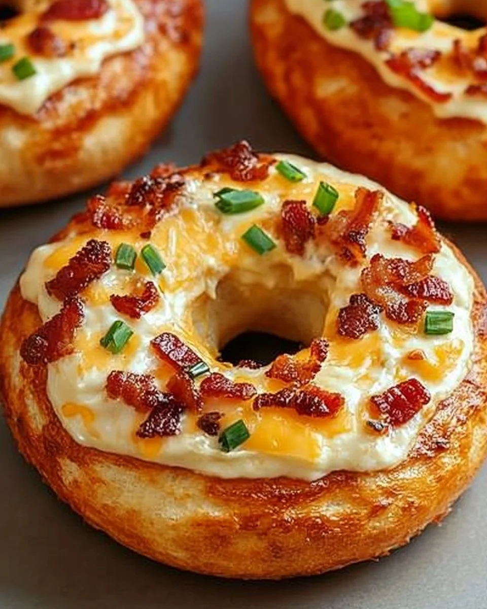 Creamy Bacon Cheddar Bagels