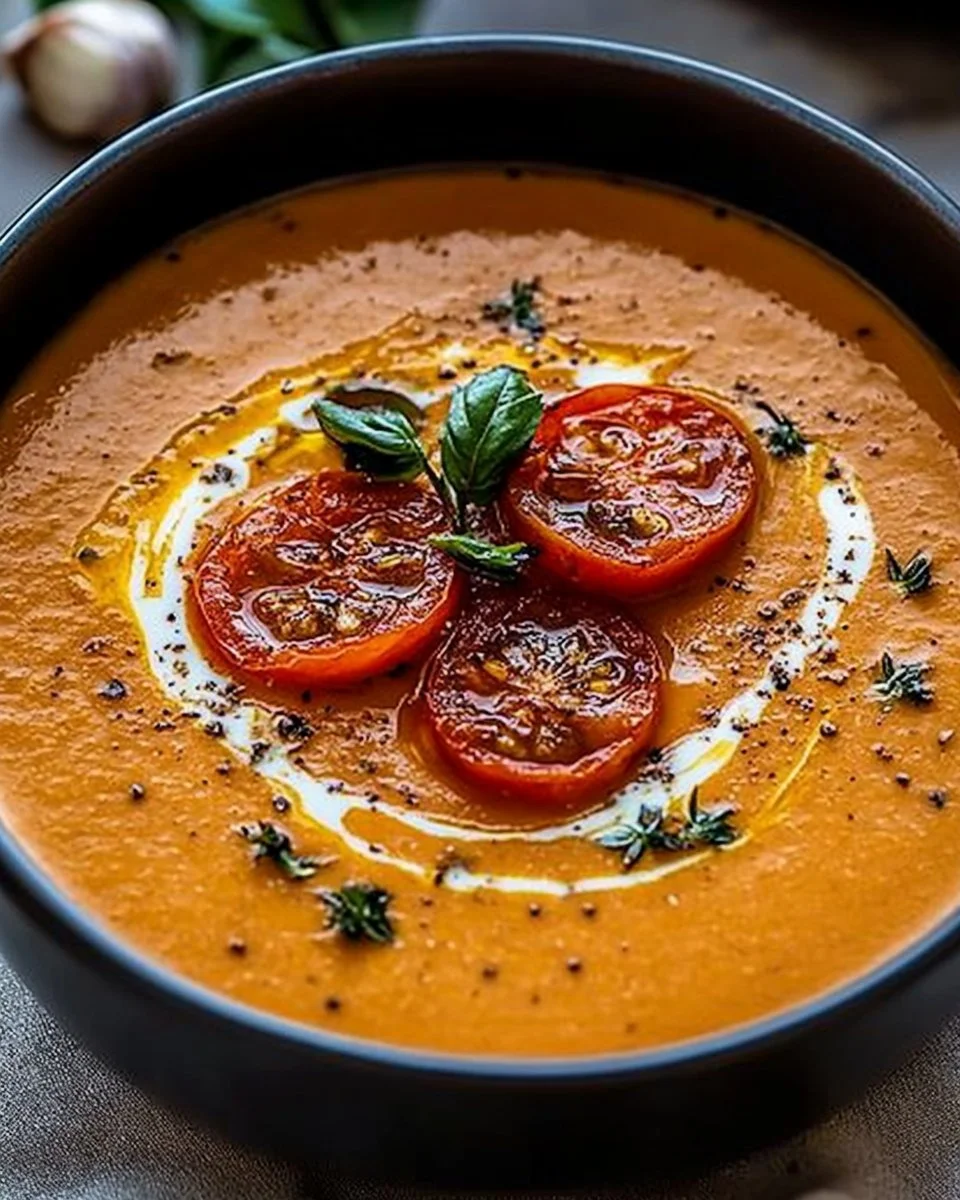 Creamy Roasted Garlic Tomato Soup
