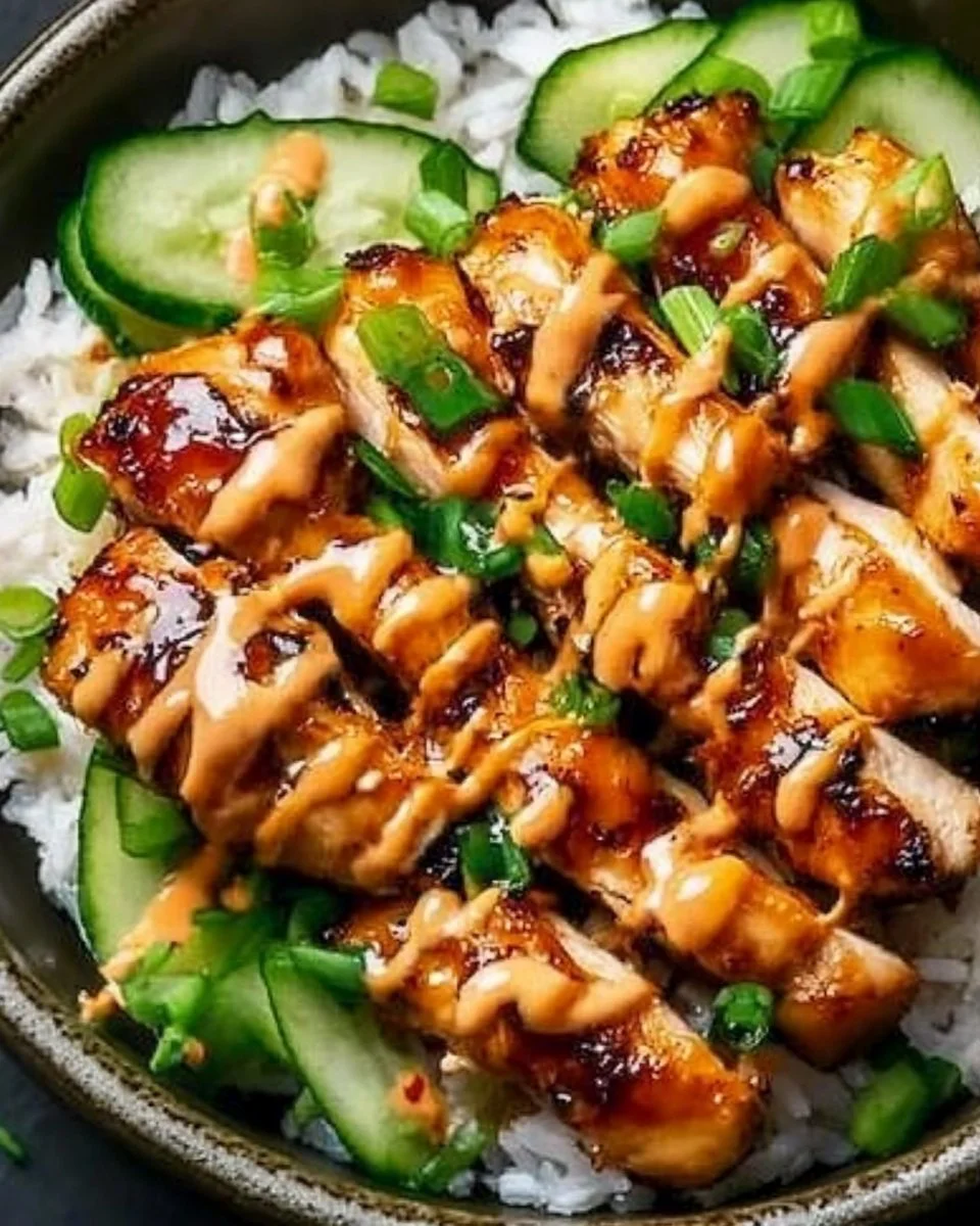 Crispy Chicken with Spicy Sauce over Jasmine Rice