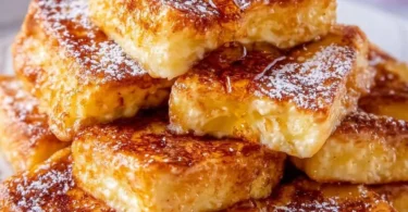 Delicious Hawaiian Roll French Toast, soft and fluffy, served on a plate