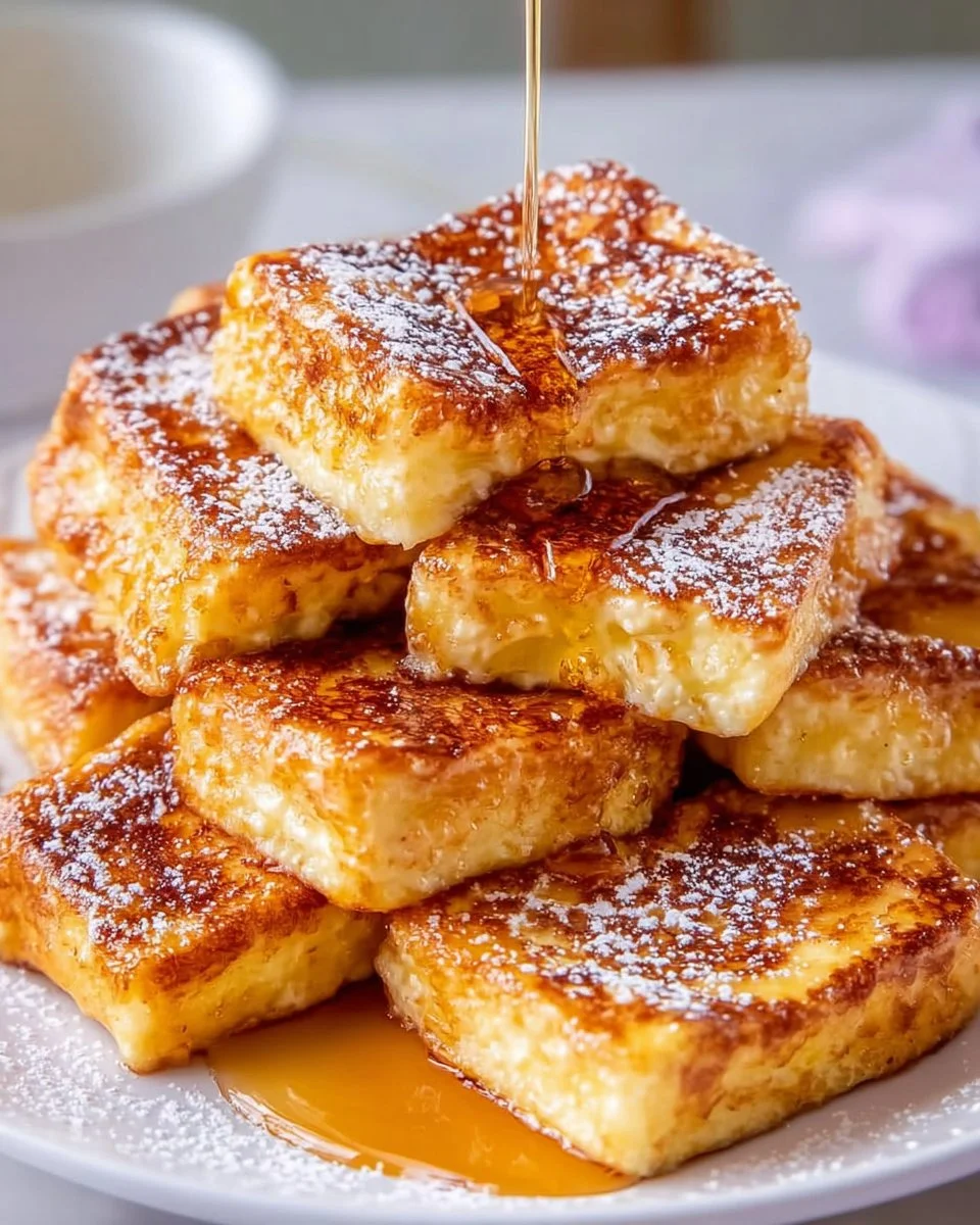 Delicious Hawaiian Roll French Toast, soft and fluffy, served on a plate