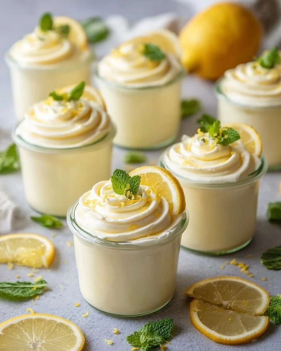 Delicious and creamy easy lemon mousse in a dessert cup