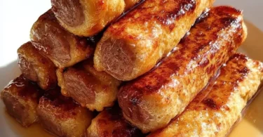 Delicious French Toast Roll-Ups filled with cream cheese and rolled in cinnamon sugar.