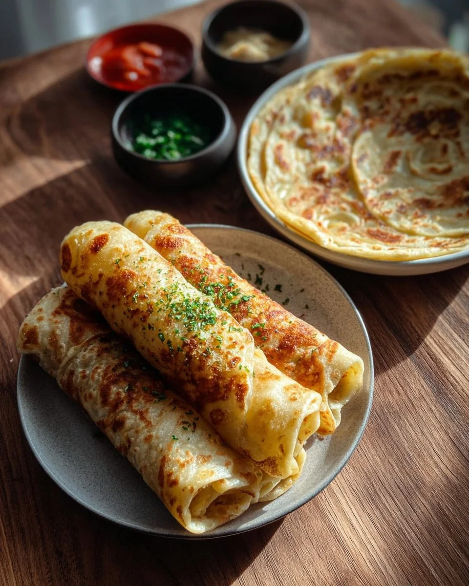 Homemade garlic flatbread made with liquid batter, no kneading required.
