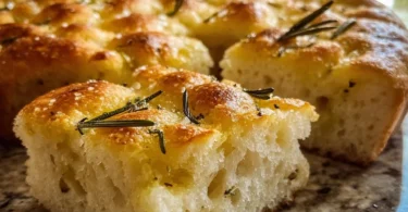 Homemade gluten-free focaccia bread with herbs and olive oil