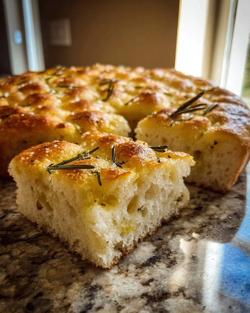 Homemade gluten-free focaccia bread with herbs and olive oil