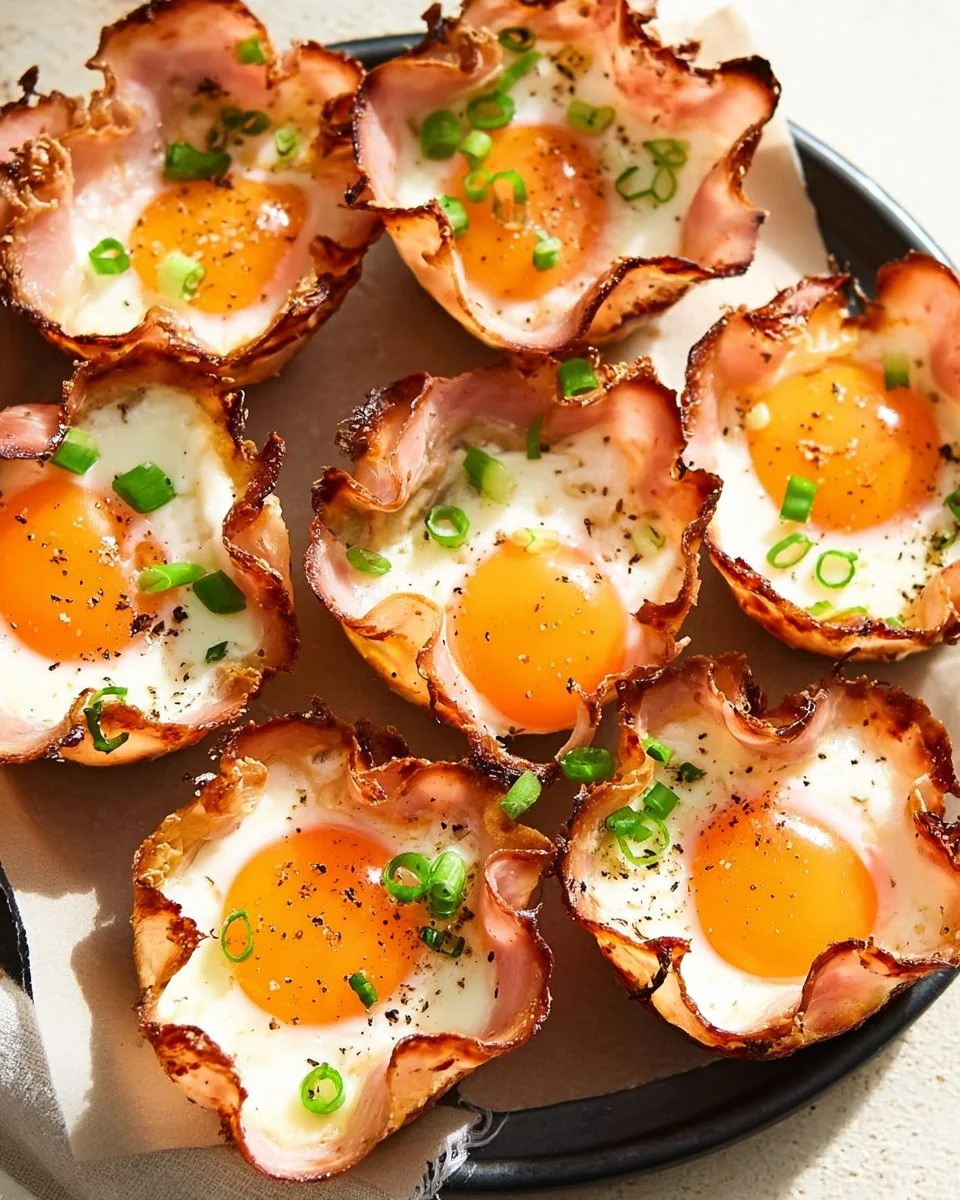 Delicious ham and cheese egg cups baked in muffin tins