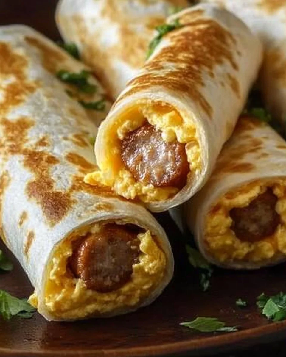 Irresistibly Cheesy Sausage Egg Breakfast Roll-Ups to Savor