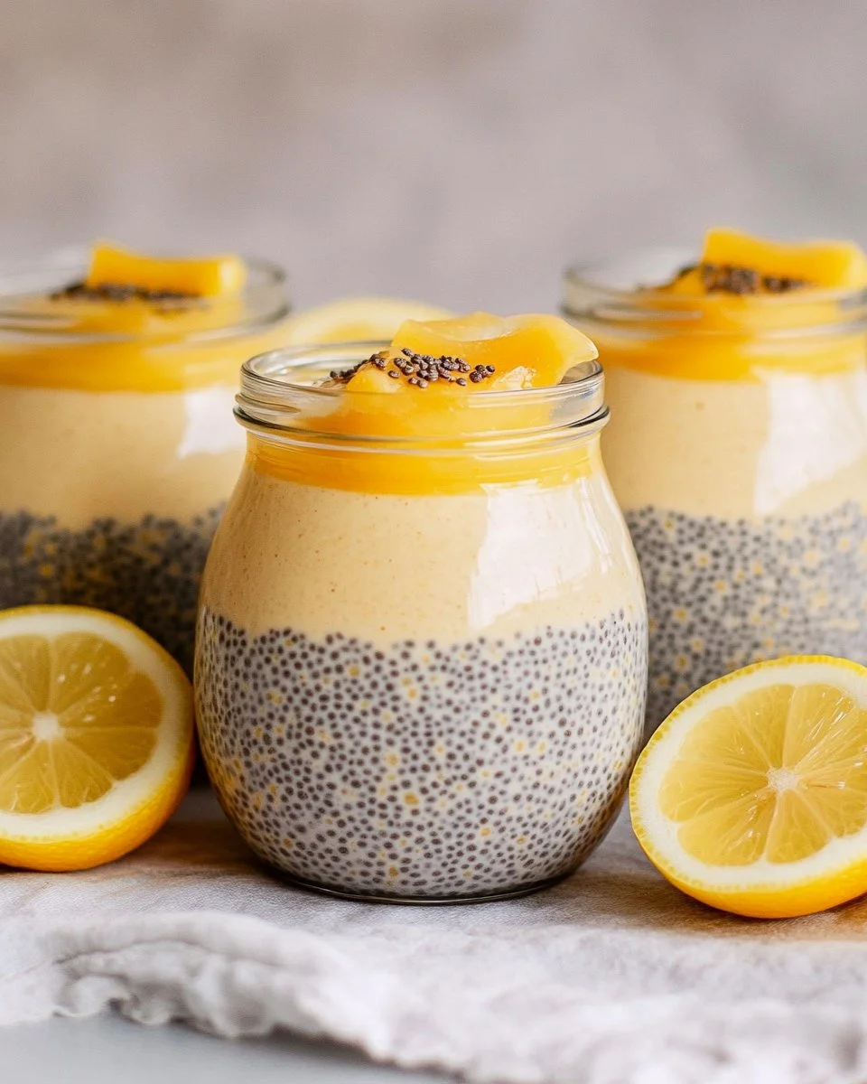 Lemon Cream Chia Pudding with Oat Milk
