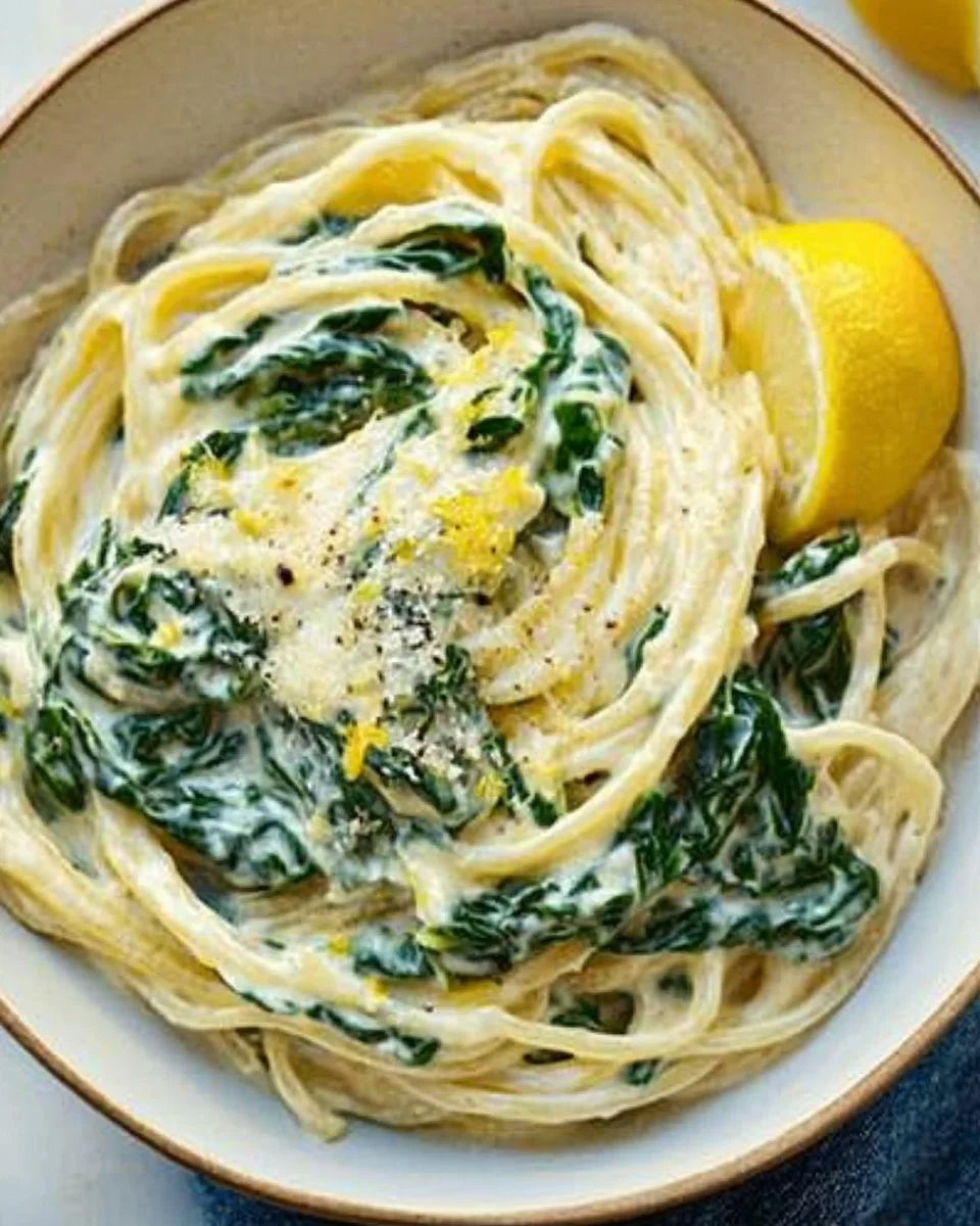 Lemon ricotta pasta & spinach