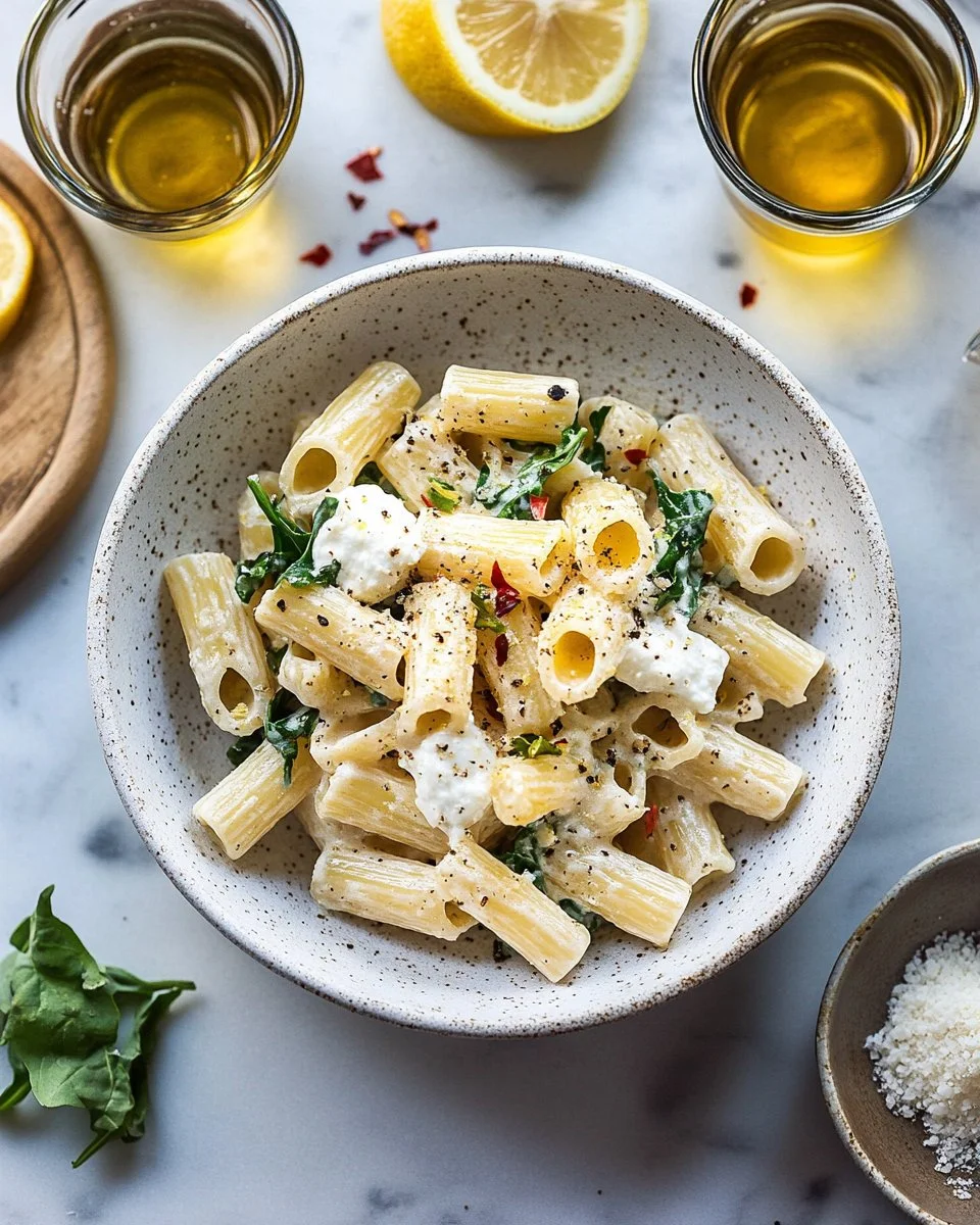Lemon Ricotta Pasta With Arugula