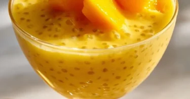 Delicious Mango Sago dessert with fresh mango and sago pearls.