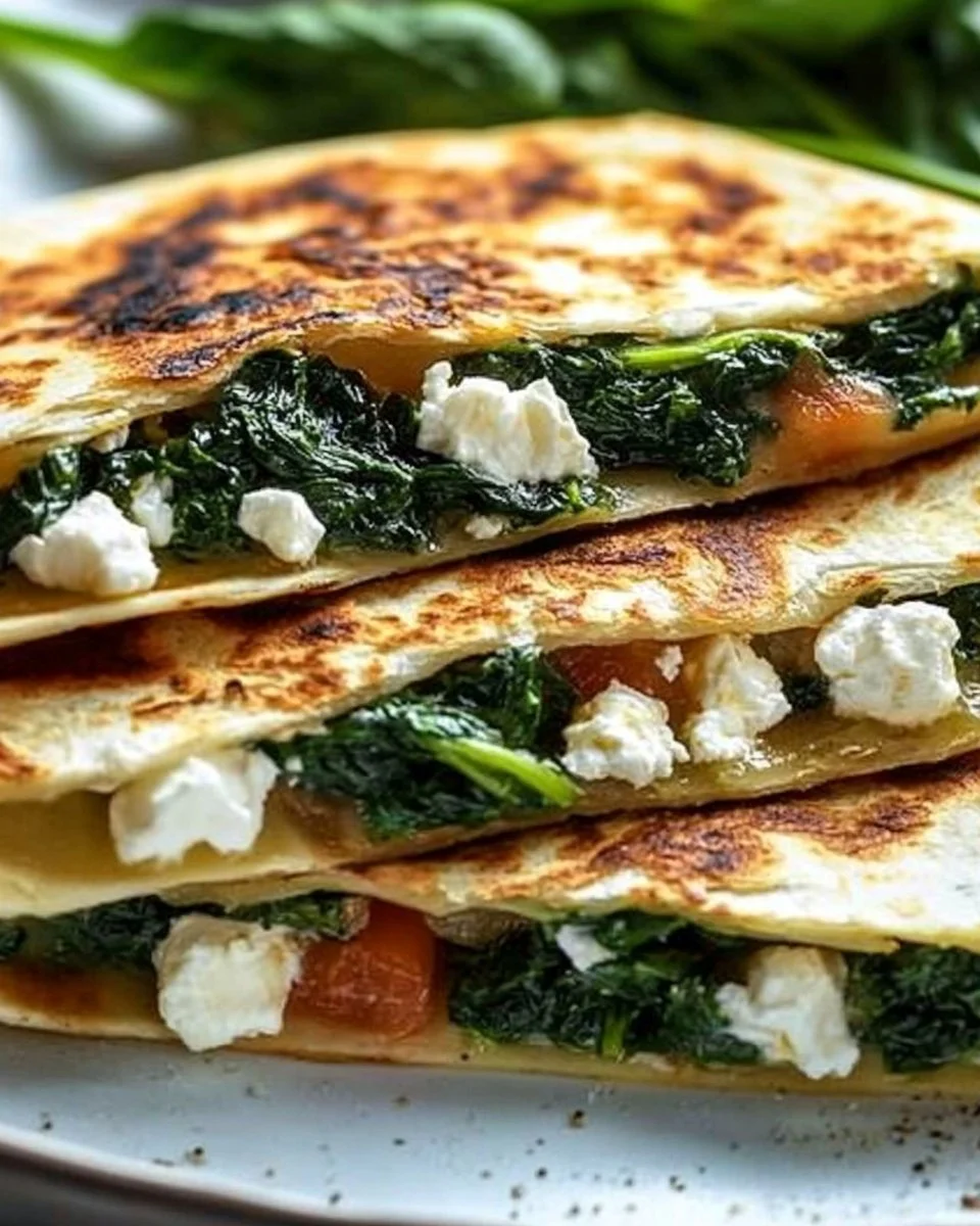 Spinach and Feta Quesadillas