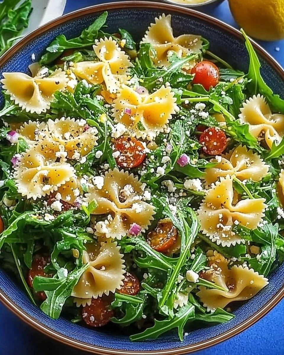 Tangy Lemon Arugula Pasta Salad
