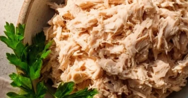 Delicious bowl of Vegan Tuna salad with fresh vegetables and herbs