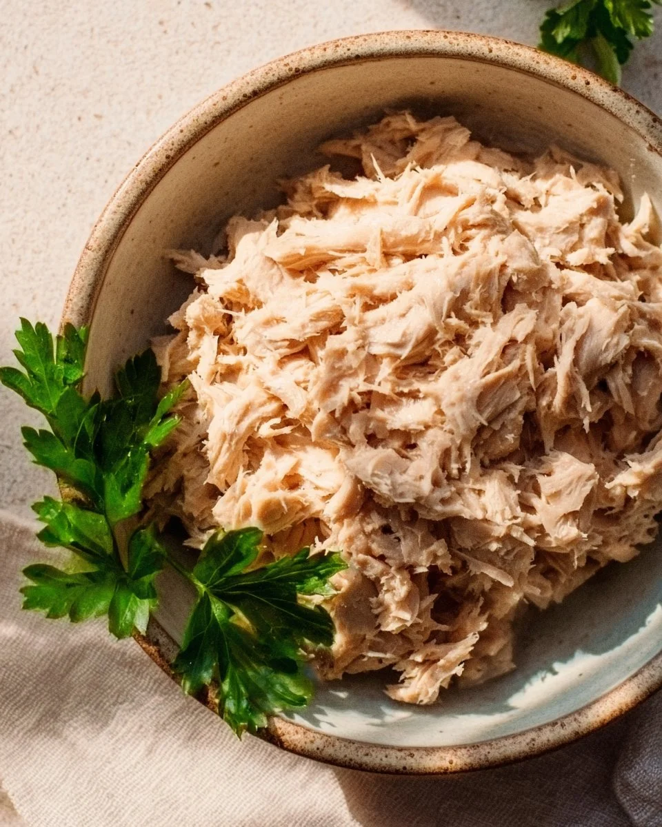 Delicious bowl of Vegan Tuna salad with fresh vegetables and herbs