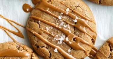 Freshly baked Biscoff Cookie Butter Cookies on a plate