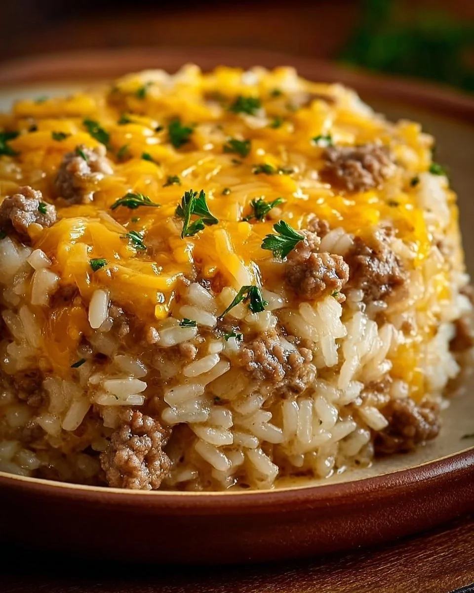 Cheesy Hamburger Rice Casserole