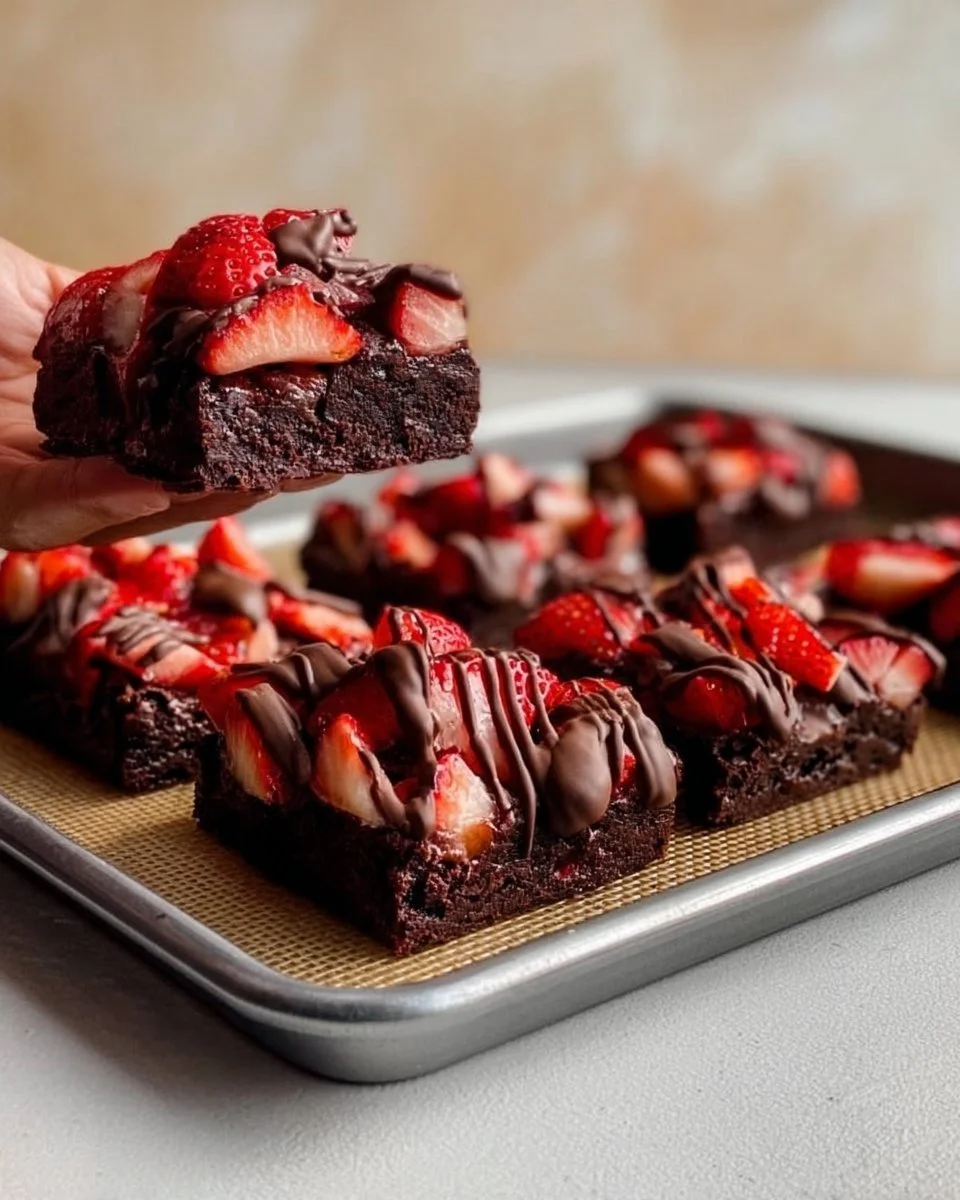 Chocolate Covered Strawberry Brownies