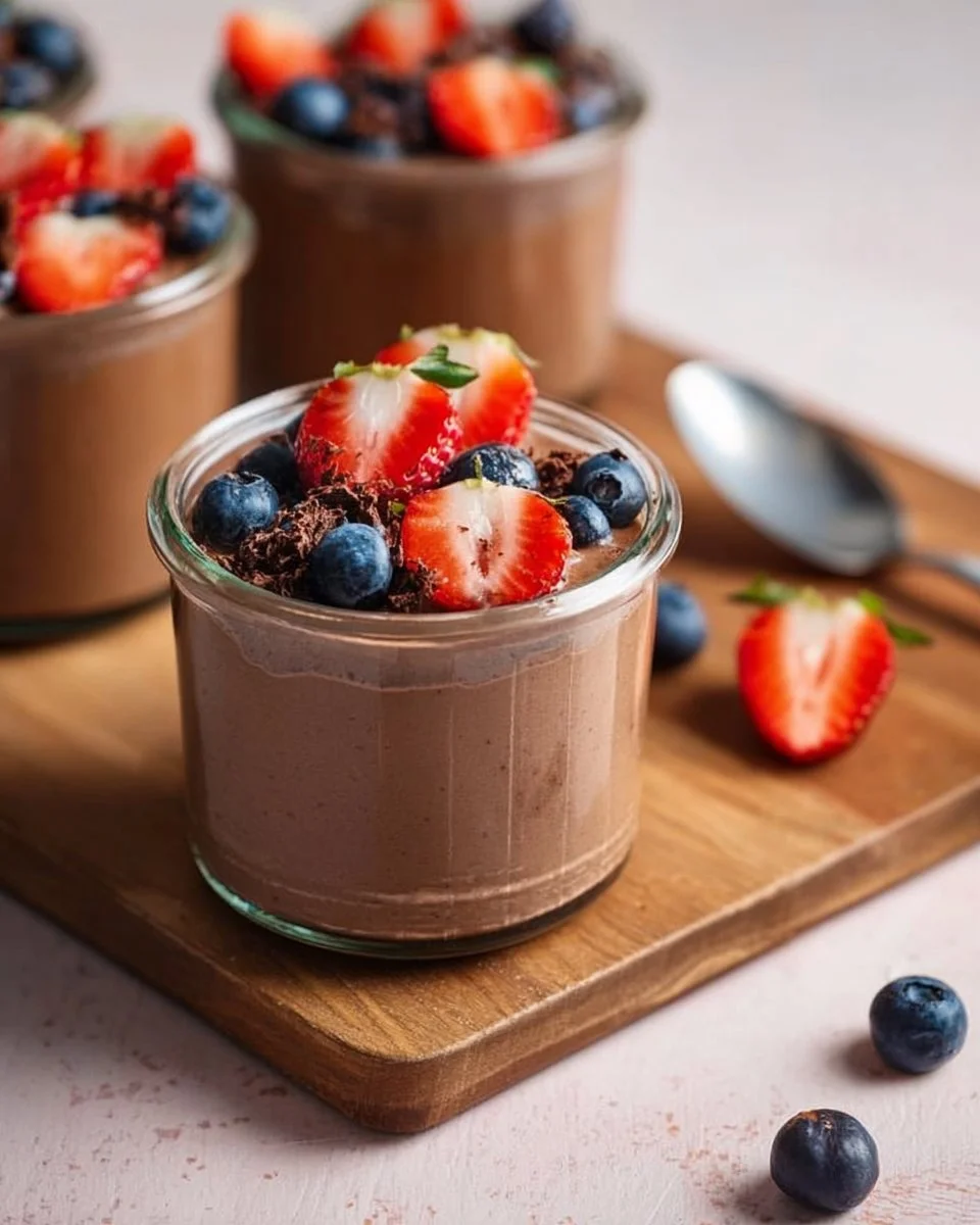 Delicious Chocolate Protein Pudding in a bowl topped with chocolate shavings
