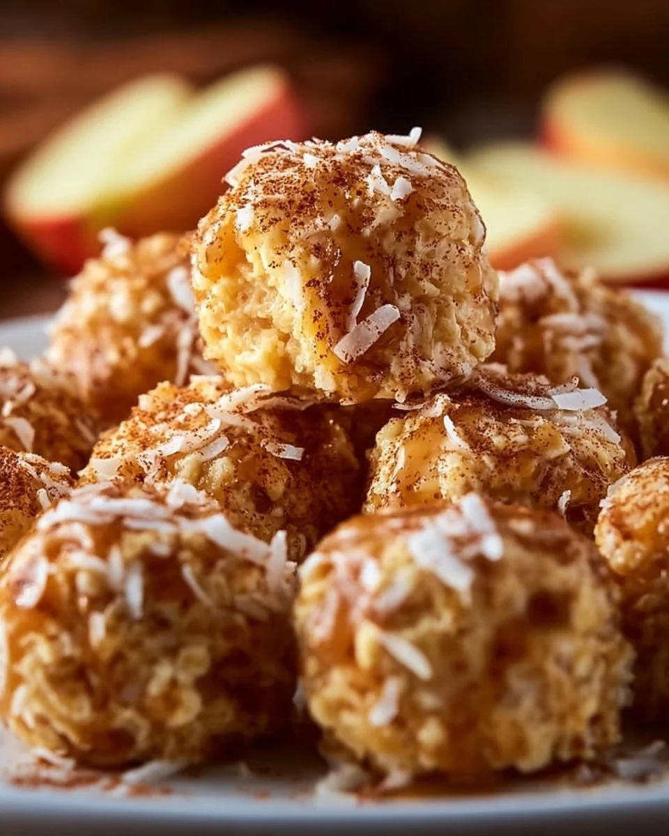 Cinnamon Apple Cottage Cheese Bites snack on a plate with cinnamon and apple slices
