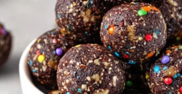 Homemade Cosmic Brownie Bites with colorful sprinkles on top