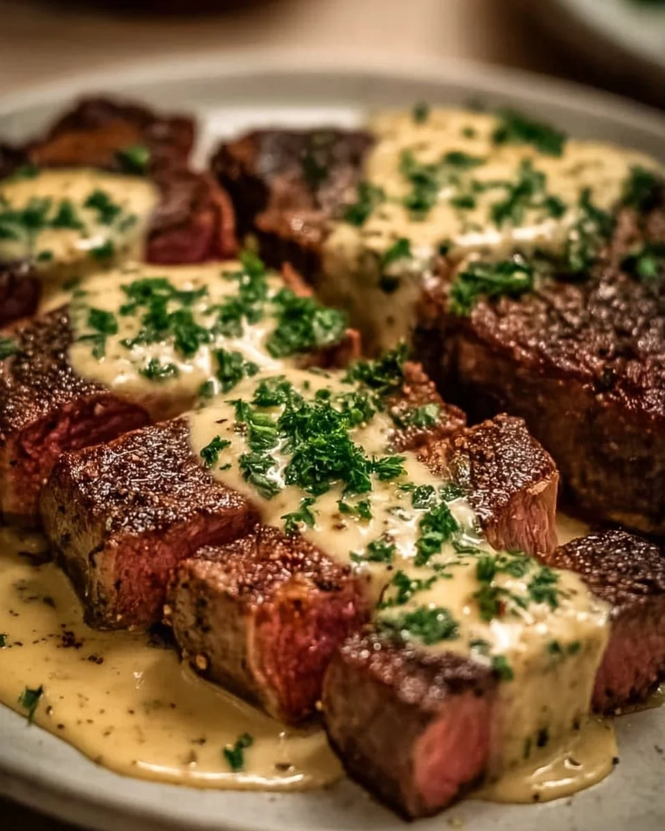 Creamy Garlic Sauce Steak