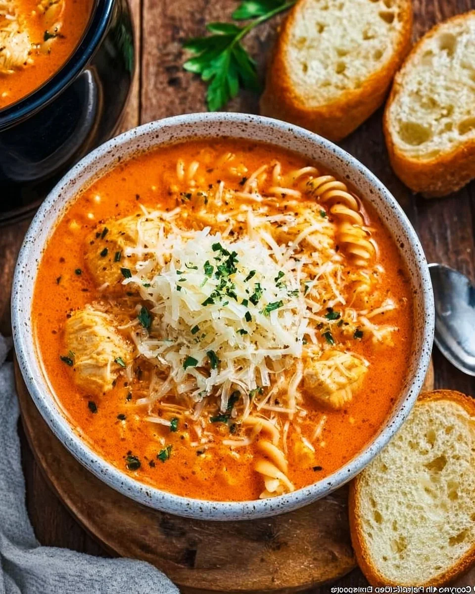 Crockpot Chicken Parmesan Soup