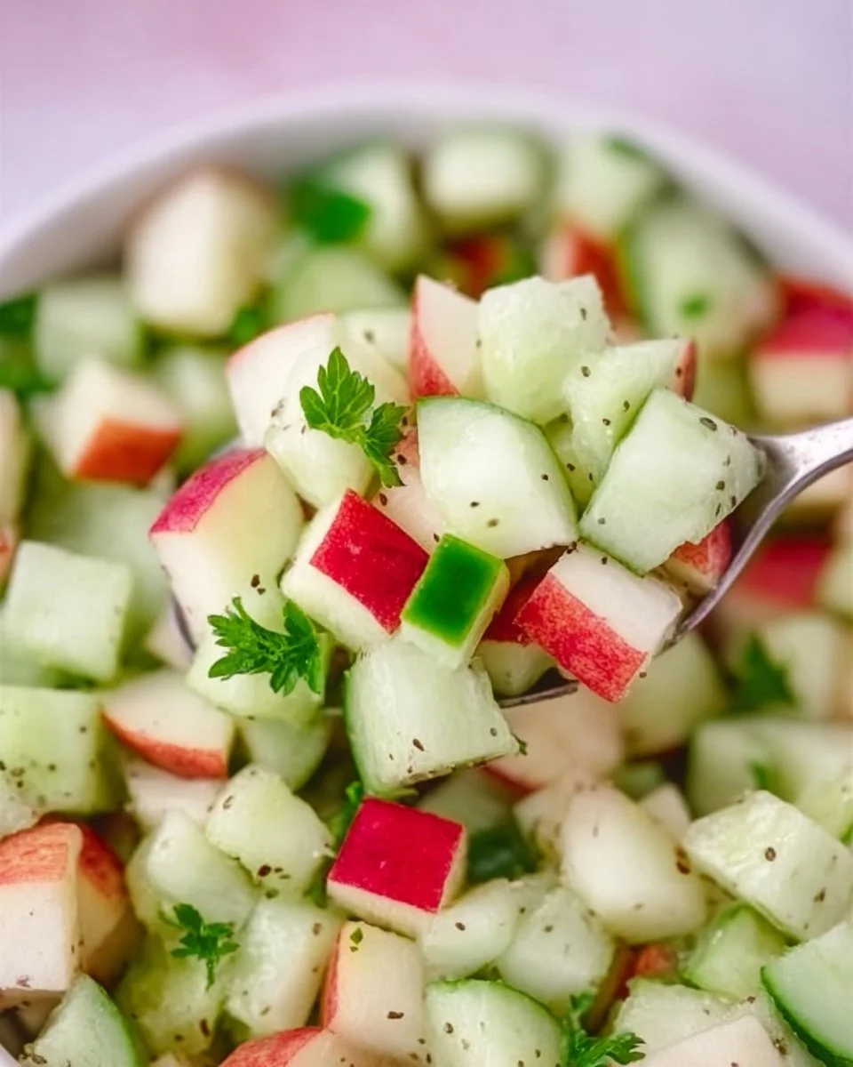 Fresh Cucumber Apple Salad featuring crisp cucumbers and sweet apples