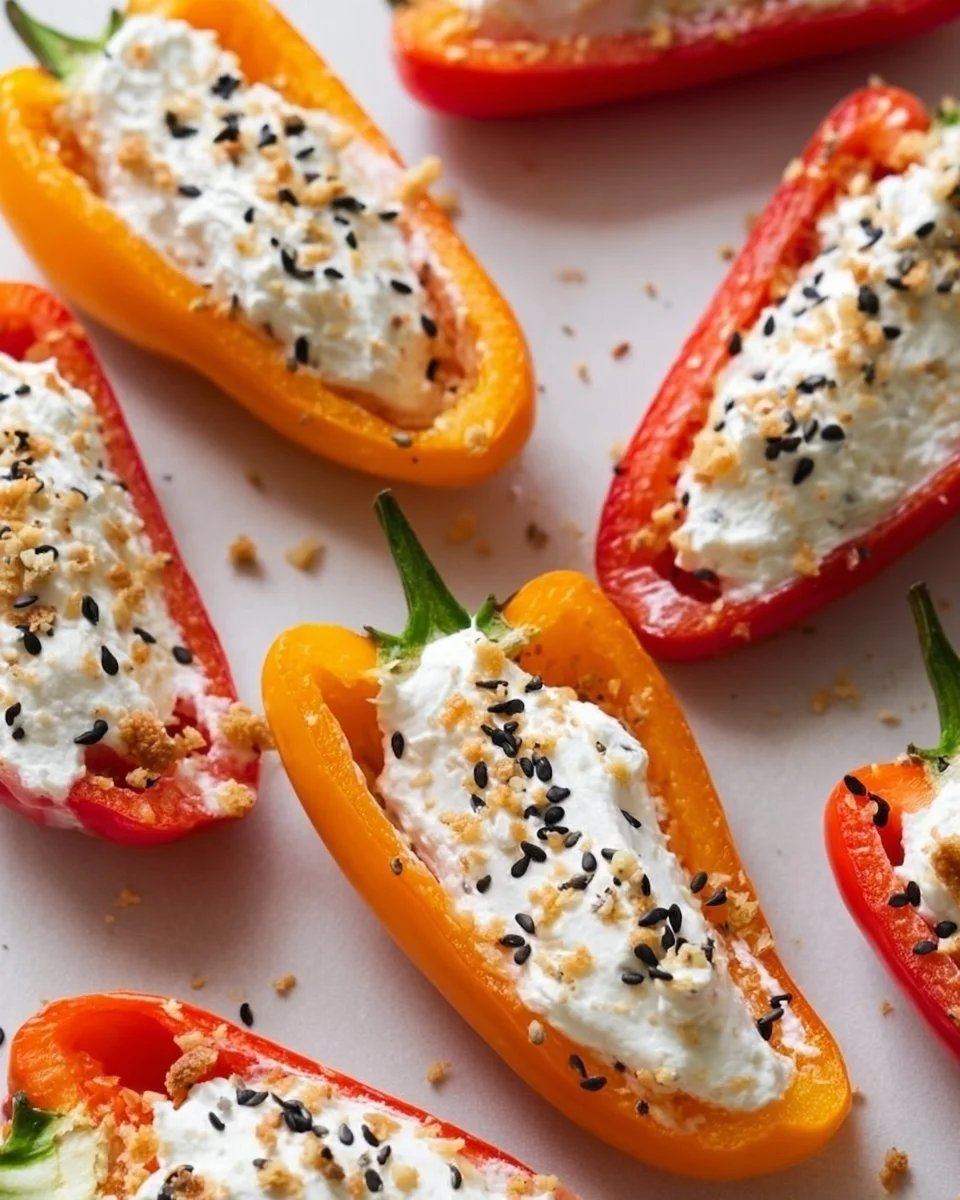 Everything Cream Cheese Stuffed Mini Bell Peppers