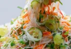 Fresh Vietnamese Noodle Salad with vibrant vegetables and herbs