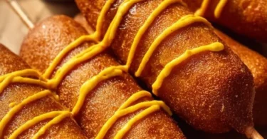Delicious gluten-free corn dogs served with dipping sauces.