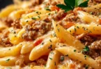 Gordon Ramsay's flavorful ground turkey pasta dish, easy and healthy recipe.