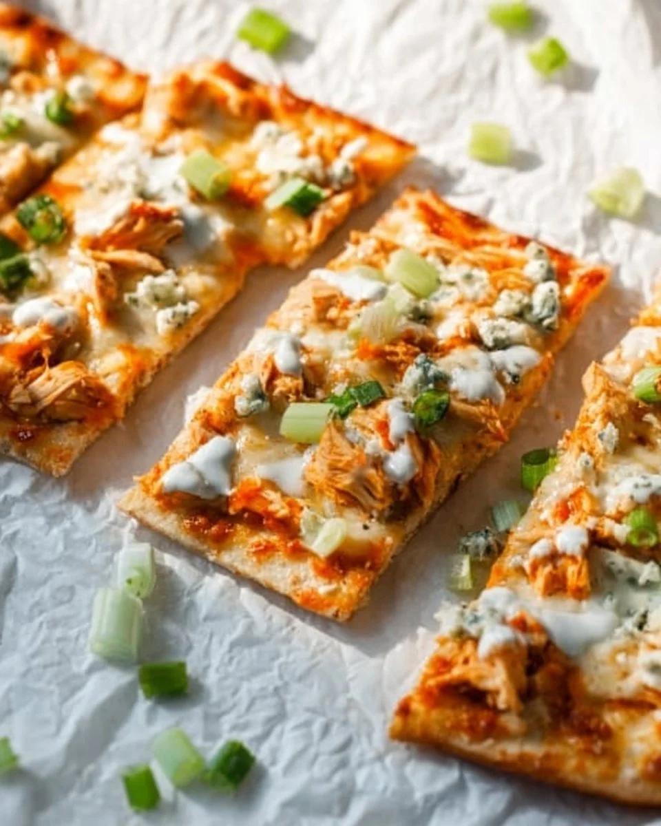 High Protein Buffalo Chicken Flatbread