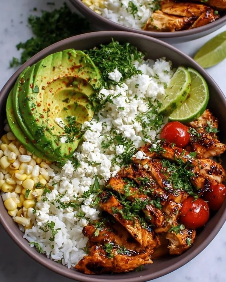 Honey Lime Chicken & Avocado Rice Bowl