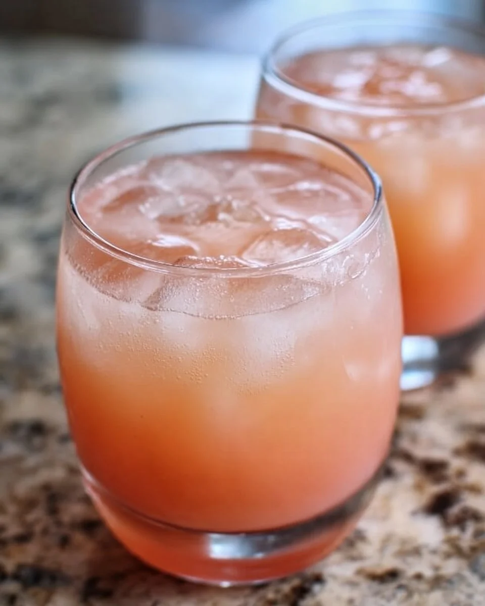 Iced Guava White Tea Lemonade in a glass with lemon garnish