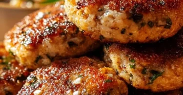 Delicious Mediterranean chicken patties served with fresh herbs and spices