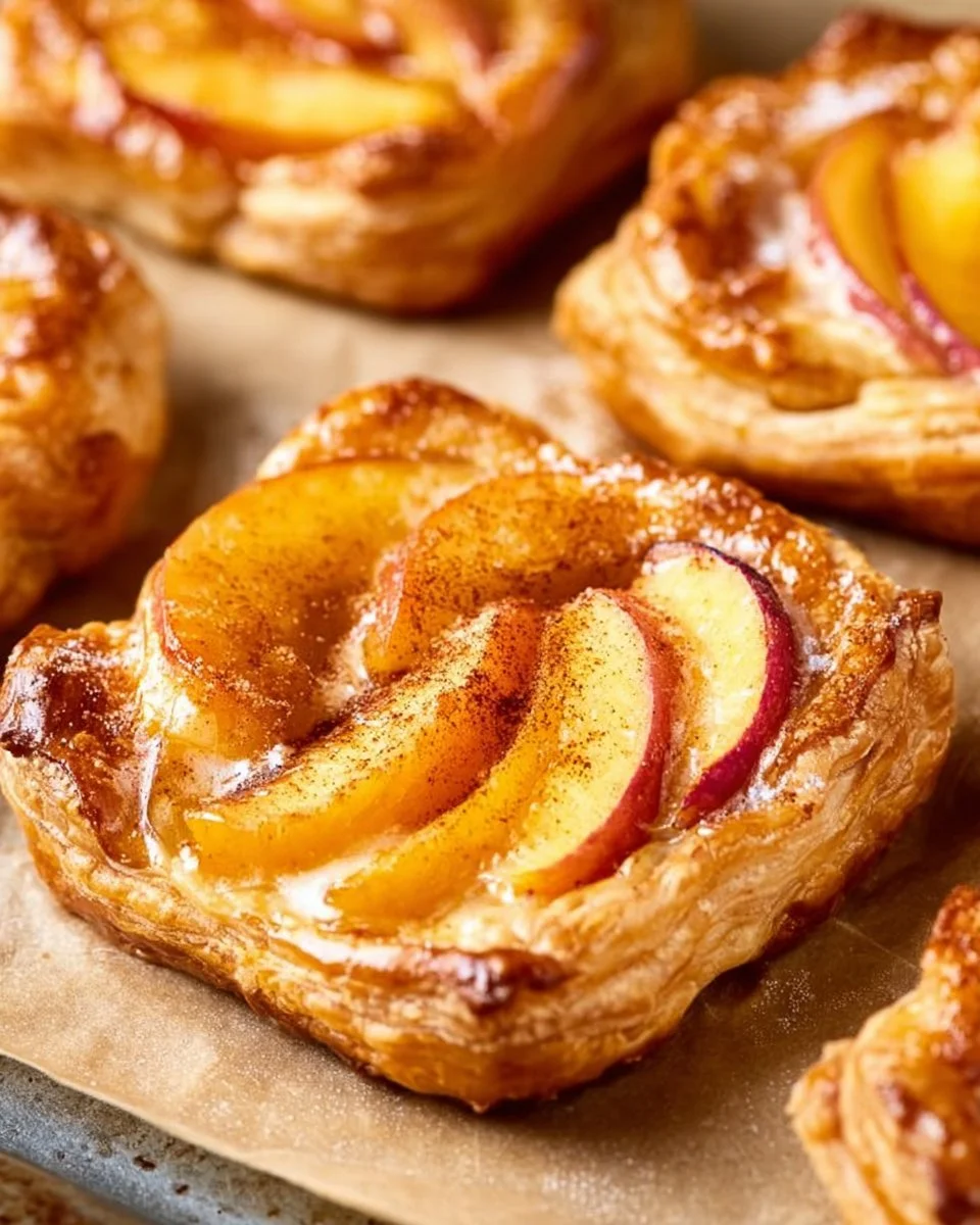 Mini Peach and Cream Cheese Tarts with fresh peaches and creamy filling