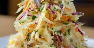 Bowl of Old Fashioned Sauerkraut Salad with colorful vegetables