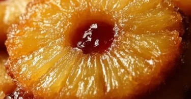 Pineapple upside down cookies on a plate with colorful sprinkles