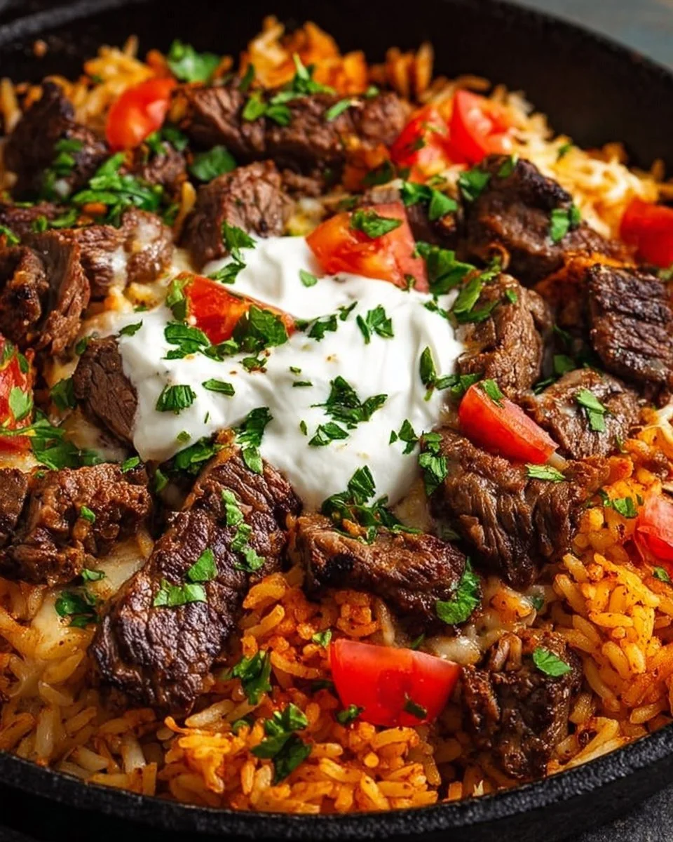Steak Cheese Rice